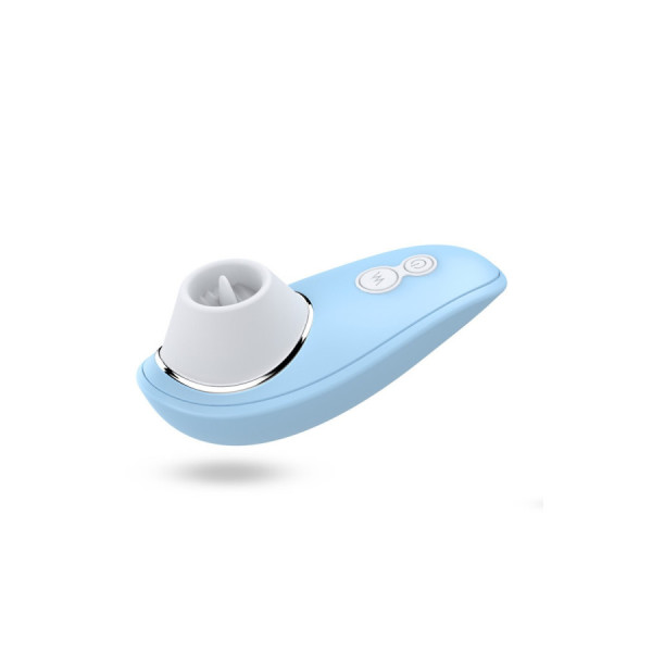 Vibromasseur bleu à langue vibrante pour cunnilingus 